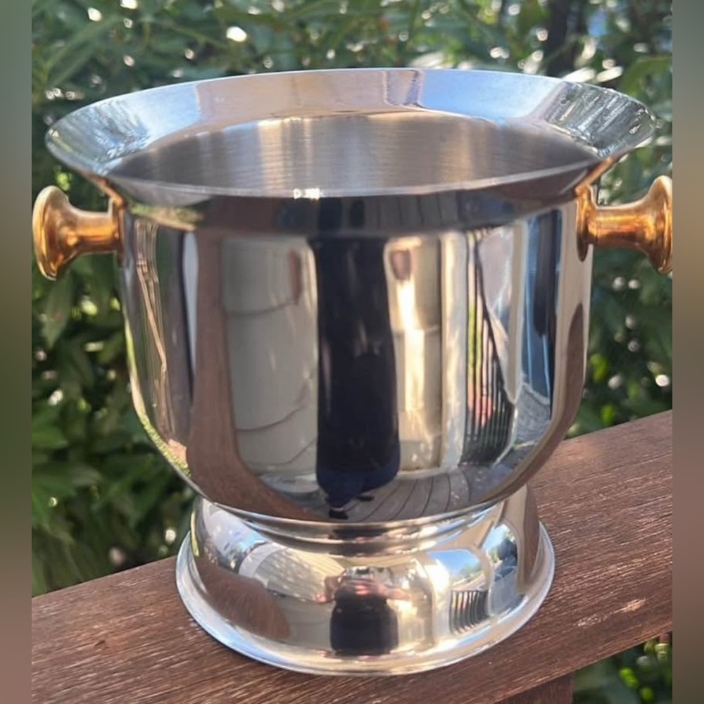 Vintage Italian Footed Champagne and Wine Chiller Ice Bucket